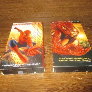 Lot of Spider-man 1 & 2 (VHS, 2002-2003) Tobey Maguire Kirsten Dunst Vintage